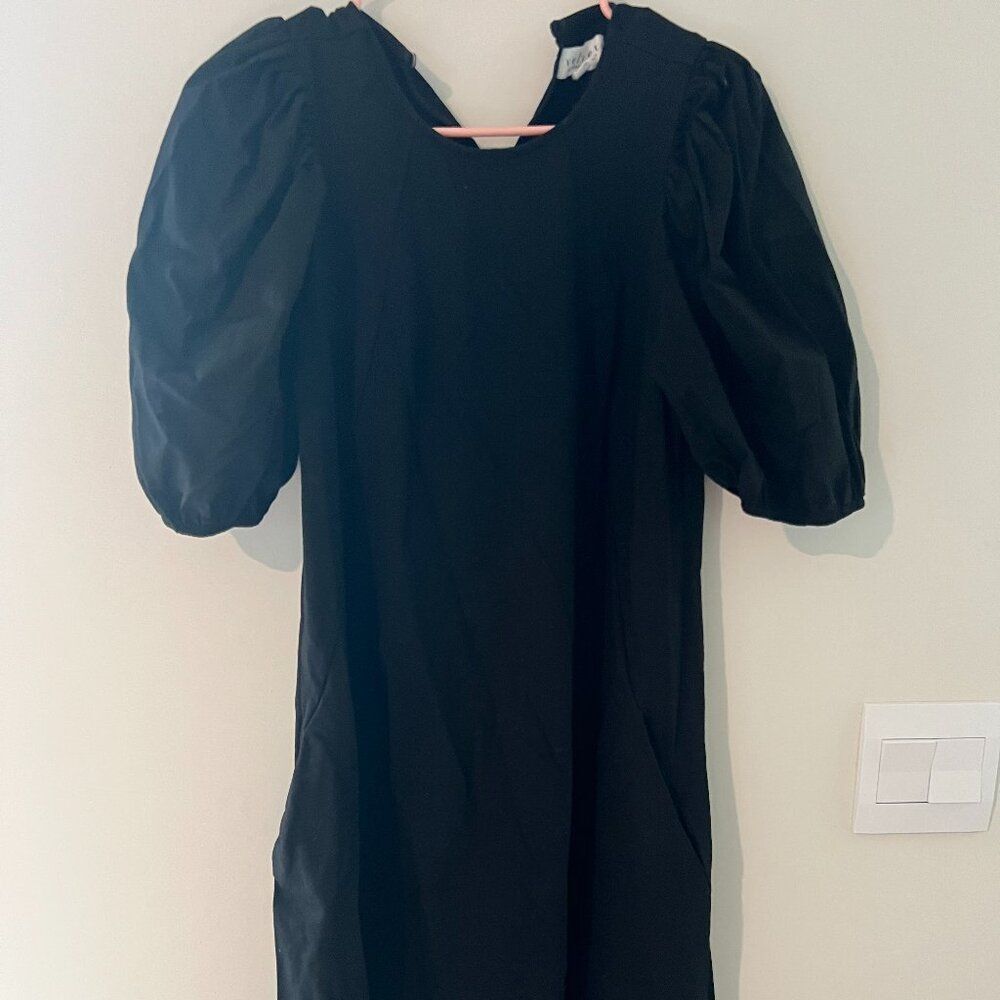 Velvet by Graham & Spencer black puff sleeve dress small
